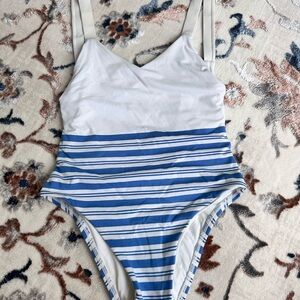 Vitamin A Striped Blue and White swimsuit